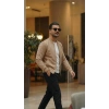 MARSiLYAN- Erkek Scuba Süet Kumaş Bomber Hırka