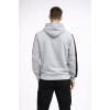 MARSiLYAN- Erkek Şeritli Kapüşonlu Sweatshirt Oversize 3 Iplik Pamuklu - Beyaz