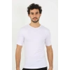 MARSiLYAN- Erkek Sıfır Yaka Likralı Beyaz T-Shirt