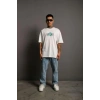 MARSiLYAN- Erkek Sırt Baskılı T-shirt - Beyaz