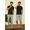 MARSiLYAN- Erkek Siyah 3lü Pijama Takım
