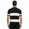 MARSiLYAN- Erkek T-shirt Çizgili Triko Dokuma Kumaş Polo Yaka Yarım Fermuarlı Regular Kalıp Tişört - Siyah
