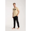 MARSiLYAN- Erkek Ten Rengi Kısa Kol Pijama Takımı