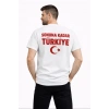 MARSiLYAN- Erkek TÜRKİYE Ay Yıldız Baskılı Taraftar Forma T-Shirt - Beyaz