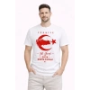 MARSiLYAN- Erkek TÜRKİYE Ay Yıldız Baskılı Taraftar Forma T-Shirt - Beyaz