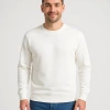 MARSiLYAN- Erkek Üç İplik Düz Bisiklet Yaka SweatShirt - Beyaz