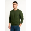 MARSiLYAN- Erkek Üç İplik Düz Bisiklet Yaka SweatShirt - Haki