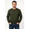 MARSiLYAN- Erkek Üç İplik Düz Bisiklet Yaka SweatShirt - Haki