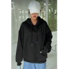 MARSiLYAN- Erkek Uzun Kol Kapşonlu Basic Sweatshirt Hoodie - Siyah