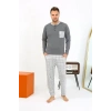 MARSiLYAN- Erkek Uzun Kol Penye Antrasit Pijama Takımı