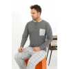 MARSiLYAN- Erkek Uzun Kol Penye Antrasit Pijama Takımı