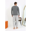 MARSiLYAN- Erkek Uzun Kol Penye Antrasit Pijama Takımı