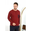 MARSiLYAN- Erkek Uzun Kol Penye Bordo Pijama Takımı