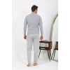 MARSiLYAN- Erkek Uzun Kol Penye Gri Pijama Takımı