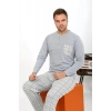 MARSiLYAN- Erkek Uzun Kol Penye Gri Pijama Takımı
