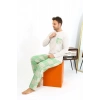 MARSiLYAN- Erkek Uzun Kol Penye Krem Pijama Takımı