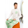 MARSiLYAN- Erkek Uzun Kol Penye Krem Pijama Takımı