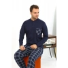 MARSiLYAN- Erkek Uzun Kol Penye Lacivert Pijama Takımı