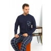 MARSiLYAN- Erkek Uzun Kol Penye Lacivert Pijama Takımı