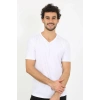 MARSiLYAN- Erkek V Yaka Beyaz Penye Atlet