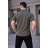 MARSiLYAN- Erkek Waffle Kumaş Kısa Kollu Düğmeli Açık Yaka Regular Fit Gömlek - Haki