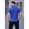 MARSiLYAN- Erkek Waffle Kumaş Kısa Kollu Düğmeli Açık Yaka Regular Fit Gömlek - Saks Mavisi
