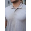 MARSiLYAN- Erkek Yakalı Kagi Kumaş Kısa Kollu T-shirt