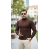MARSiLYAN- Erkek Yarım Balıkçı Yaka Kabartma Desenli Triko