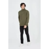 MARSiLYAN- Erkek Yarım Fermuarlı Baskılı Sweat - Yeşil