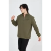MARSiLYAN- Erkek Yarım Fermuarlı Baskılı Sweat - Yeşil