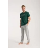 MARSiLYAN- Erkek Yeşil Kısa Kol Pijama Takımı