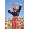 MARSiLYAN- Etnik Desenli Saten Etek Takımı