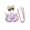 MARSiLYAN-  Fantezi Deri Seksi Lila Kedi Maske Kelepçe Kırbaç Seti ( 3’lü set) TG275370