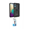 MARSİLYAN™- Galaxy A02 Kılıf Ahenk Klasik Koleksiyonu - Siyah 5D Eko Cam Ekran Koruyucu