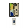 MARSİLYAN™- Galaxy A03 Kılıf Ahenk Klasik Koleksiyonu - Siyah 5D Hayalet Cam Ekran Koruyucu