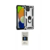 MARSİLYAN™- Galaxy A03 Kılıf Ahenk Klasik Koleksiyonu - Siyah 5D Hayalet Cam Ekran Koruyucu