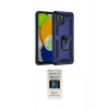 MARSİLYAN™- Galaxy A03 Kılıf Ahenk Klasik Koleksiyonu - Siyah 5D Hayalet Cam Ekran Koruyucu