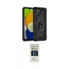MARSİLYAN™- Galaxy A03 Kılıf Ahenk Klasik Koleksiyonu - Siyah 5D Hayalet Cam Ekran Koruyucu