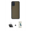 MARSİLYAN™- Galaxy A03S Kılıf Ahenk Çizgi Serisi - Şeffaf Pasifik Cam Ekran Koruyucu + Kamera Lens Koruma Cam - SF