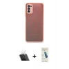 MARSİLYAN™- Galaxy A03S Kılıf Ahenk Çizgi Serisi - Şeffaf Pasifik Cam Ekran Koruyucu + Kamera Lens Koruma Cam - SF