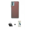 MARSİLYAN™- Galaxy A03S Kılıf Ahenk Çizgi Serisi - Şeffaf Pasifik Cam Ekran Koruyucu + Kamera Lens Koruma Cam - SF