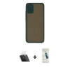 MARSİLYAN™- Galaxy A03S Kılıf Ahenk Çizgi Serisi - Şeffaf Pasifik Cam Ekran Koruyucu + Kamera Lens Koruma Cam - SF