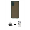 MARSİLYAN™- Galaxy A03S Kılıf Ahenk Çizgi Serisi - Şeffaf Uv Polymer Nano Ekran Koruyucu + Kamera Lens Koruma Cam - SF