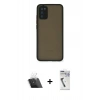 MARSİLYAN™- Galaxy A03S Kılıf Ahenk Çizgi Serisi - Şeffaf Uv Polymer Nano Ekran Koruyucu + Kamera Lens Koruma Cam - SF