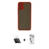 MARSİLYAN™- Galaxy A03S Kılıf Ahenk Çizgi Serisi - Şeffaf Uv Polymer Nano Ekran Koruyucu + Kamera Lens Koruma Cam - SF