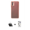 MARSİLYAN™- Galaxy A03S Kılıf Ahenk Çizgi Serisi - Şeffaf Uv Polymer Nano Ekran Koruyucu + Kamera Lens Koruma Cam - SF