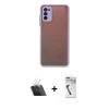 MARSİLYAN™- Galaxy A03S Kılıf Ahenk Çizgi Serisi - Şeffaf Uv Polymer Nano Ekran Koruyucu + Kamera Lens Koruma Cam - SF