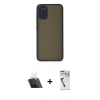 MARSİLYAN™- Galaxy A03S Kılıf Ahenk Çizgi Serisi - Şeffaf Uv Polymer Nano Ekran Koruyucu + Kamera Lens Koruma Cam - SF