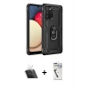 MARSİLYAN™- Galaxy A03S Kılıf Ahenk Klasik Koleksiyonu - Şeffaf Uv Polymer Nano Ekran Koruyucu + Şeffaf Kamera Lens Koruma Cam