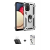 MARSİLYAN™- Galaxy A03S Kılıf Ahenk Klasik Koleksiyonu - Şeffaf Uv Polymer Nano Ekran Koruyucu + Şeffaf Kamera Lens Koruma Cam